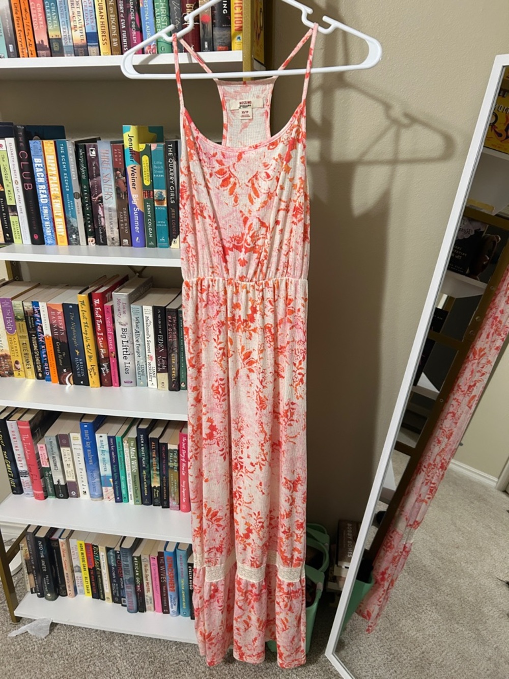 Mossimo Supply Co. Coral and Cream Floral Maxi Dress